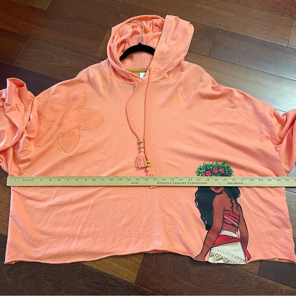 Disney Moana Pullover Fleece Hoodie Coral Peach Hawaii B5  Women's Sz 2X B5 - Picture 8 of 11